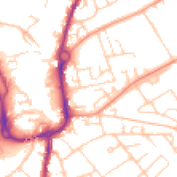 Daytime road noise heatmap for SP10 1HD