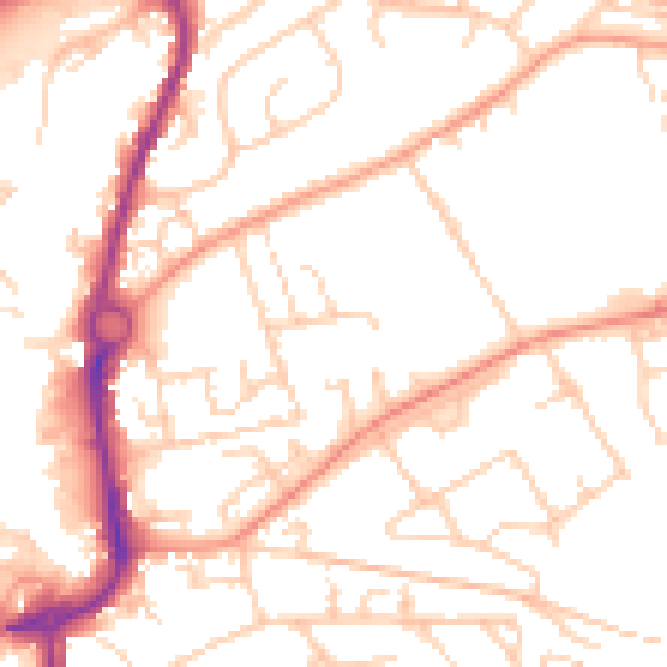 Daytime road noise heatmap for SP10 1HJ