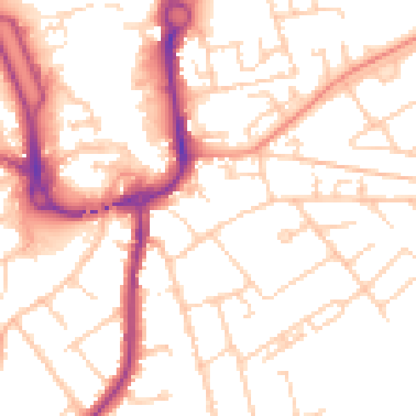 Daytime road noise heatmap for SP10 2FR