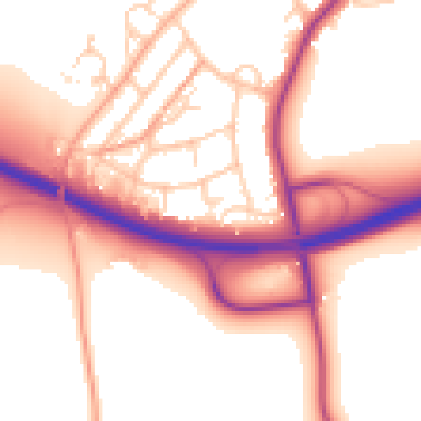 Daytime road noise heatmap for SP10 2HP
