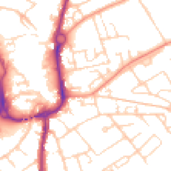 Daytime road noise heatmap for SP10 2RP