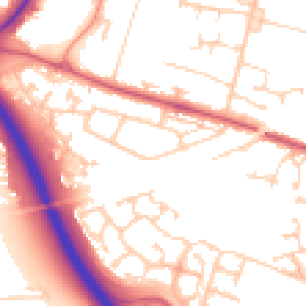 Daytime road noise heatmap for SP10 3BU