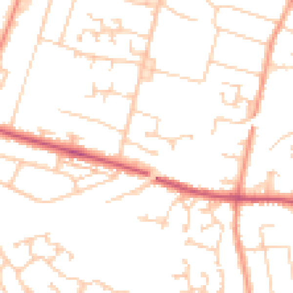 Daytime road noise heatmap for SP10 3EB