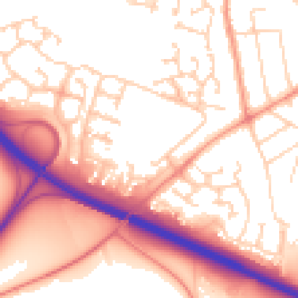 Daytime road noise heatmap for SP10 3PS