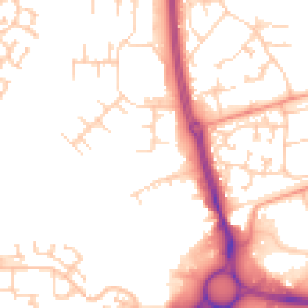 Daytime road noise heatmap for SP10 4BE