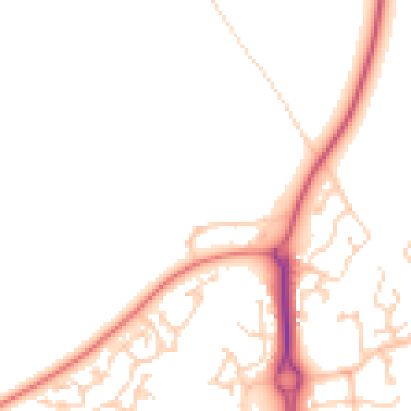 Daytime road noise heatmap for SP10 4DS