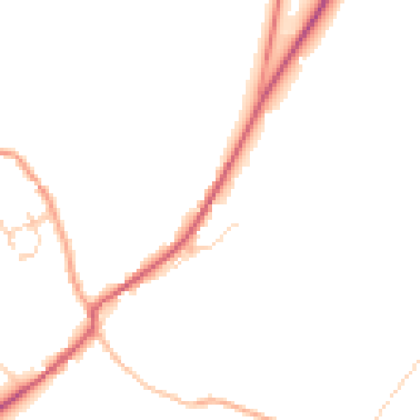 Daytime road noise heatmap for SP11 0AN