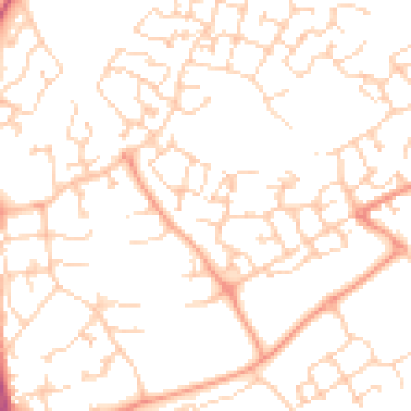 Daytime road noise heatmap for SP11 6NZ