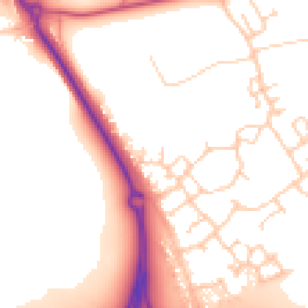 Daytime road noise heatmap for SP11 6TP