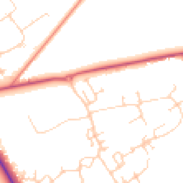 Daytime road noise heatmap for SP11 6ZH