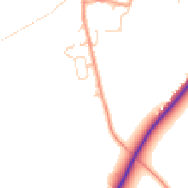 Daytime road noise heatmap for SP11 7EX