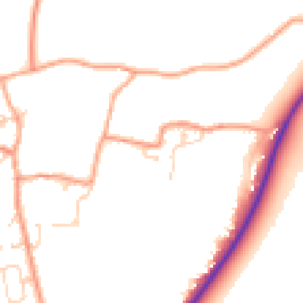 Daytime road noise heatmap for SP11 7NP