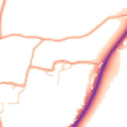 Daytime road noise heatmap for SP11 7SZ