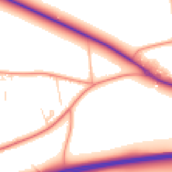 Daytime road noise heatmap for SP11 8DF