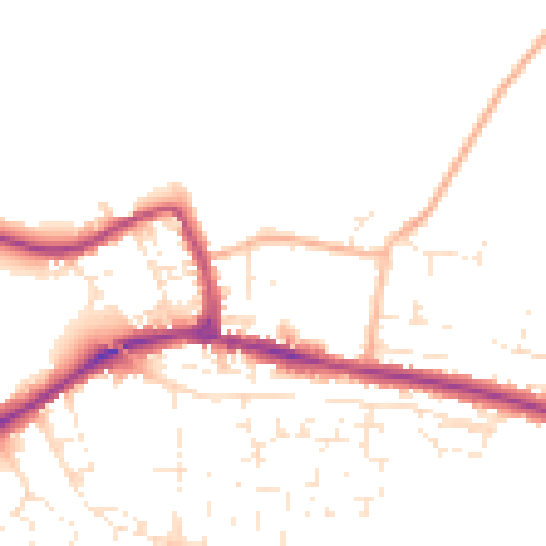 Daytime road noise heatmap for SP11 9QX