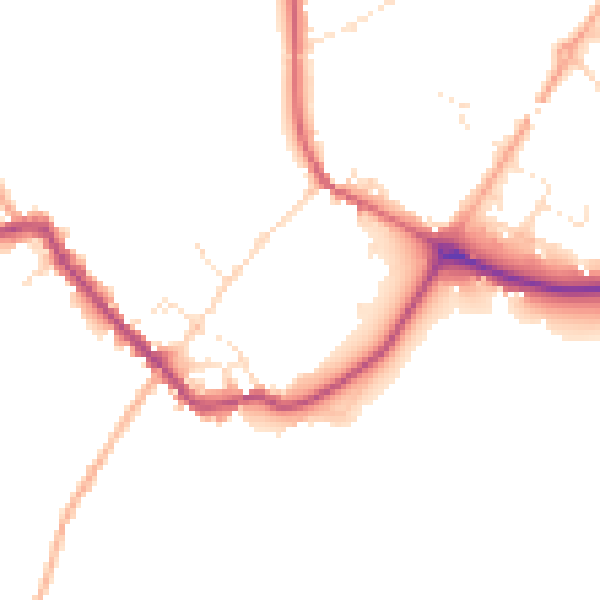 Daytime road noise heatmap for SP2 0JP