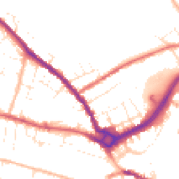 Daytime road noise heatmap for SP2 7BZ