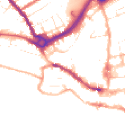 Daytime road noise heatmap for SP2 7FJ