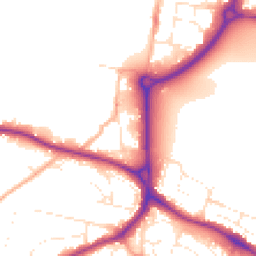 Daytime road noise heatmap for SP2 8DW