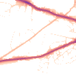 Daytime road noise heatmap for SP2 8DY