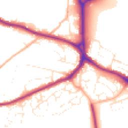 Daytime road noise heatmap for SP2 8EQ