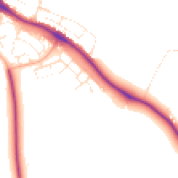 Daytime road noise heatmap for SP2 8FJ