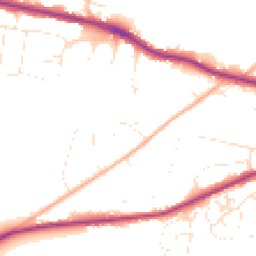 Daytime road noise heatmap for SP2 8NZ