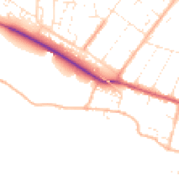 Daytime road noise heatmap for SP2 9FZ