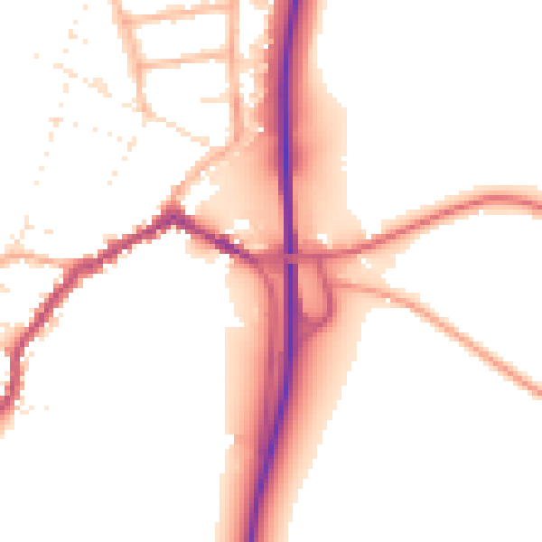 Daytime road noise heatmap for SP6 1AW