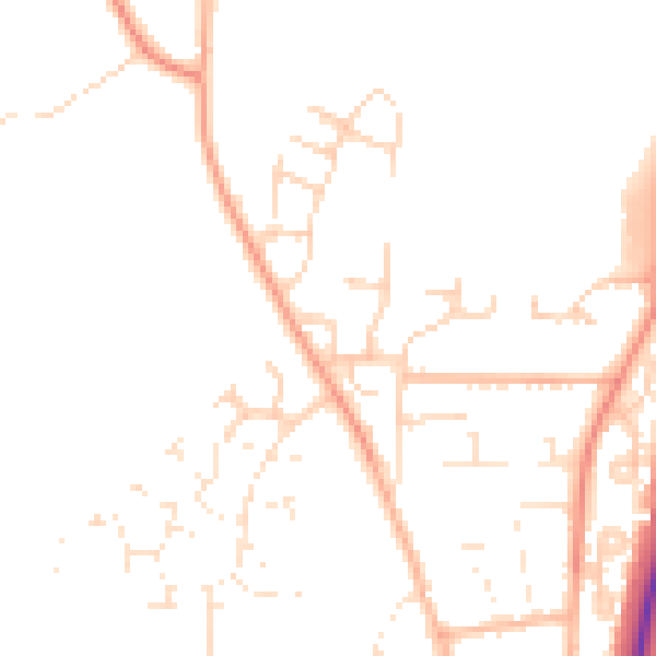 Daytime road noise heatmap for SP6 1HE