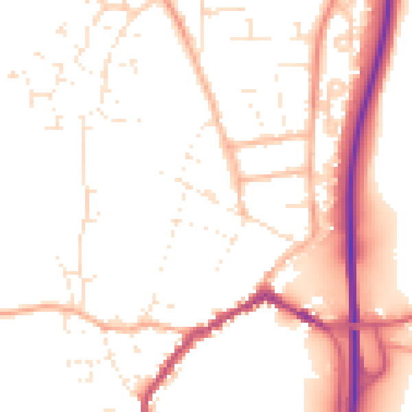 Daytime road noise heatmap for SP6 1HU
