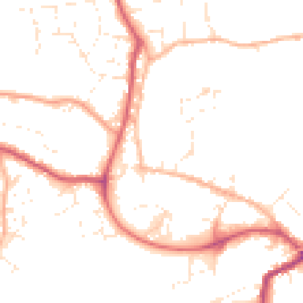 Daytime road noise heatmap for SP8 4AJ