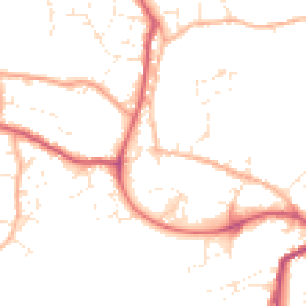 Daytime road noise heatmap for SP8 4AN