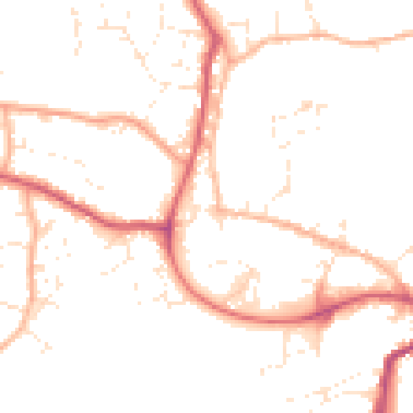 Daytime road noise heatmap for SP8 4AW