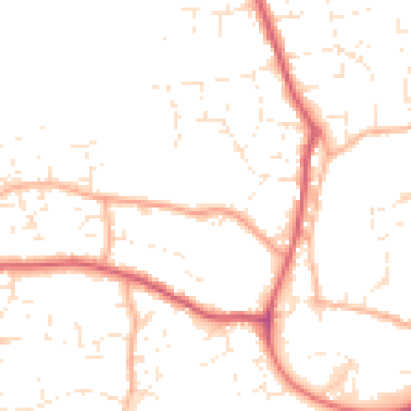 Daytime road noise heatmap for SP8 4BD