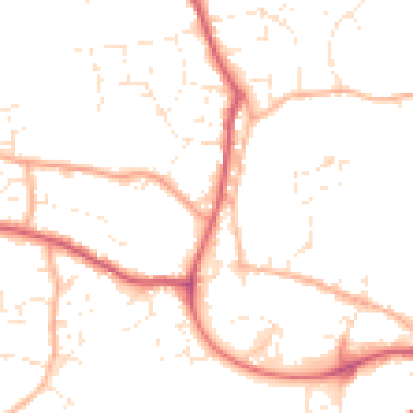Daytime road noise heatmap for SP8 4BE
