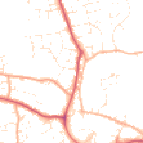 Daytime road noise heatmap for SP8 4BH