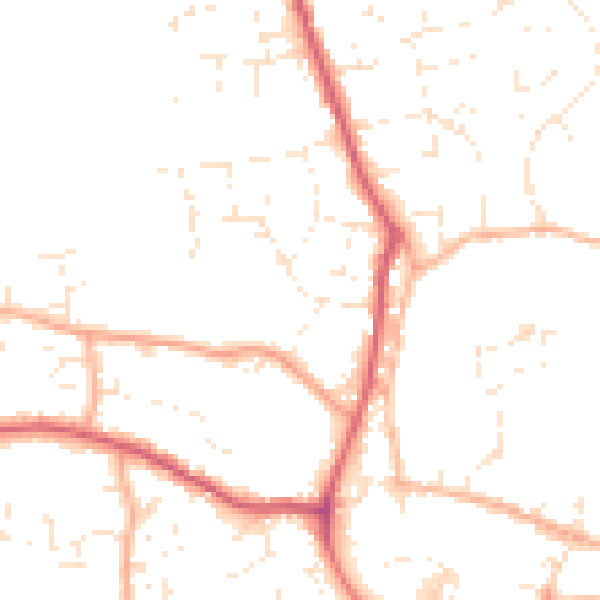 Daytime road noise heatmap for SP8 4BJ