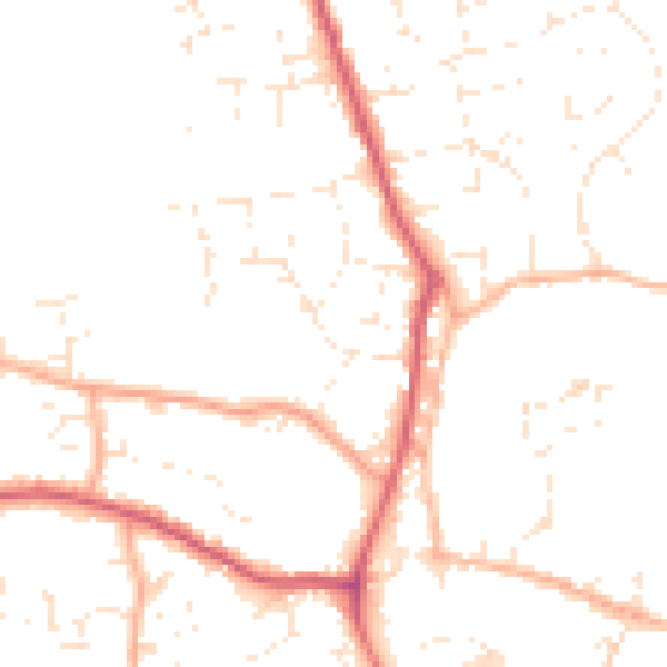 Daytime road noise heatmap for SP8 4BL
