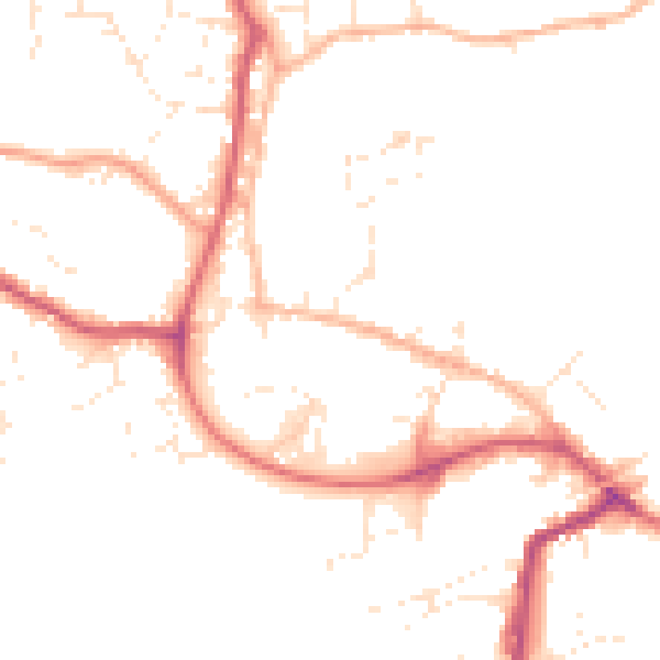 Daytime road noise heatmap for SP8 4BP