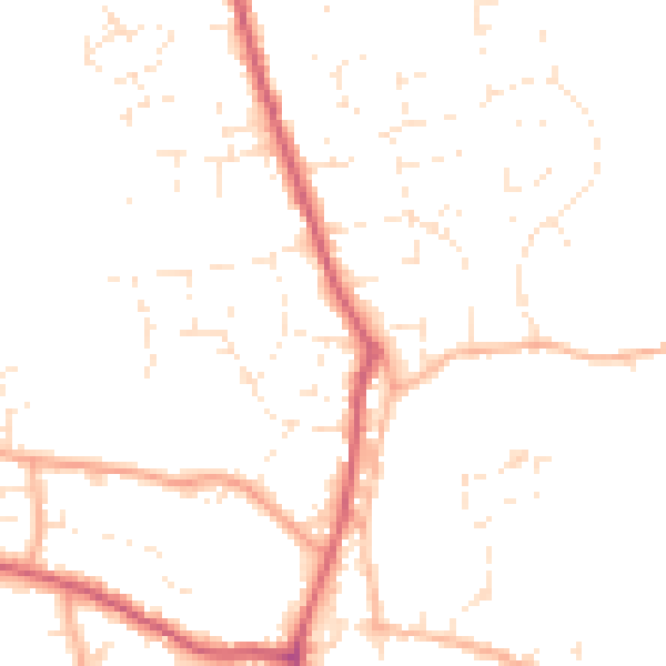 Daytime road noise heatmap for SP8 4BS