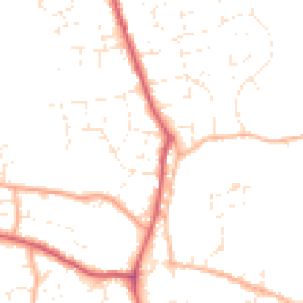Daytime road noise heatmap for SP8 4BW