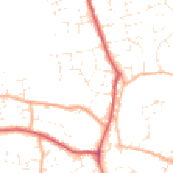 Daytime road noise heatmap for SP8 4BZ