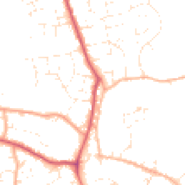 Daytime road noise heatmap for SP8 4DN