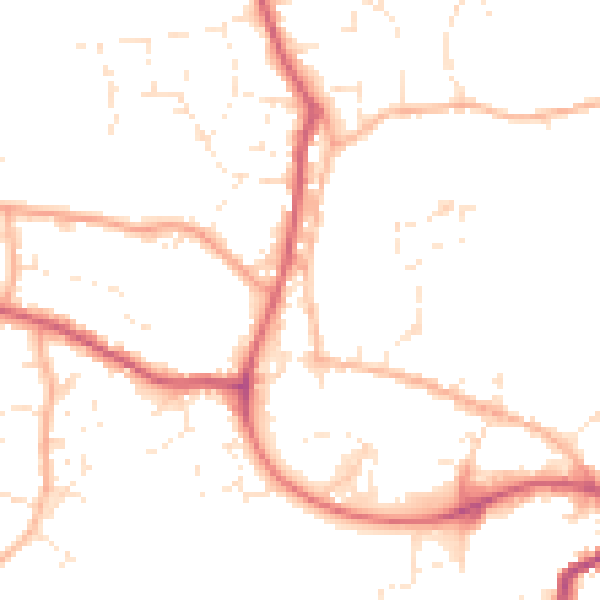Daytime road noise heatmap for SP8 4DP