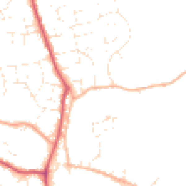 Daytime road noise heatmap for SP8 4EF