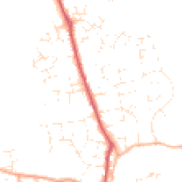 Daytime road noise heatmap for SP8 4EY