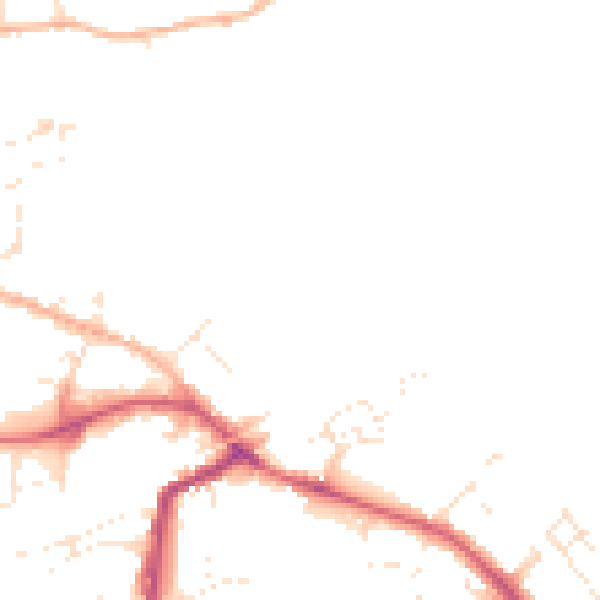 Daytime road noise heatmap for SP8 4HX