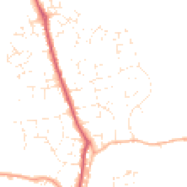 Daytime road noise heatmap for SP8 4PF