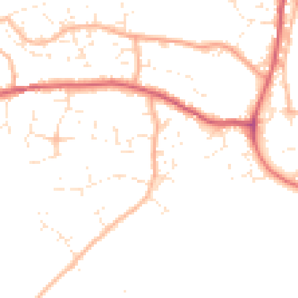 Daytime road noise heatmap for SP8 4PJ